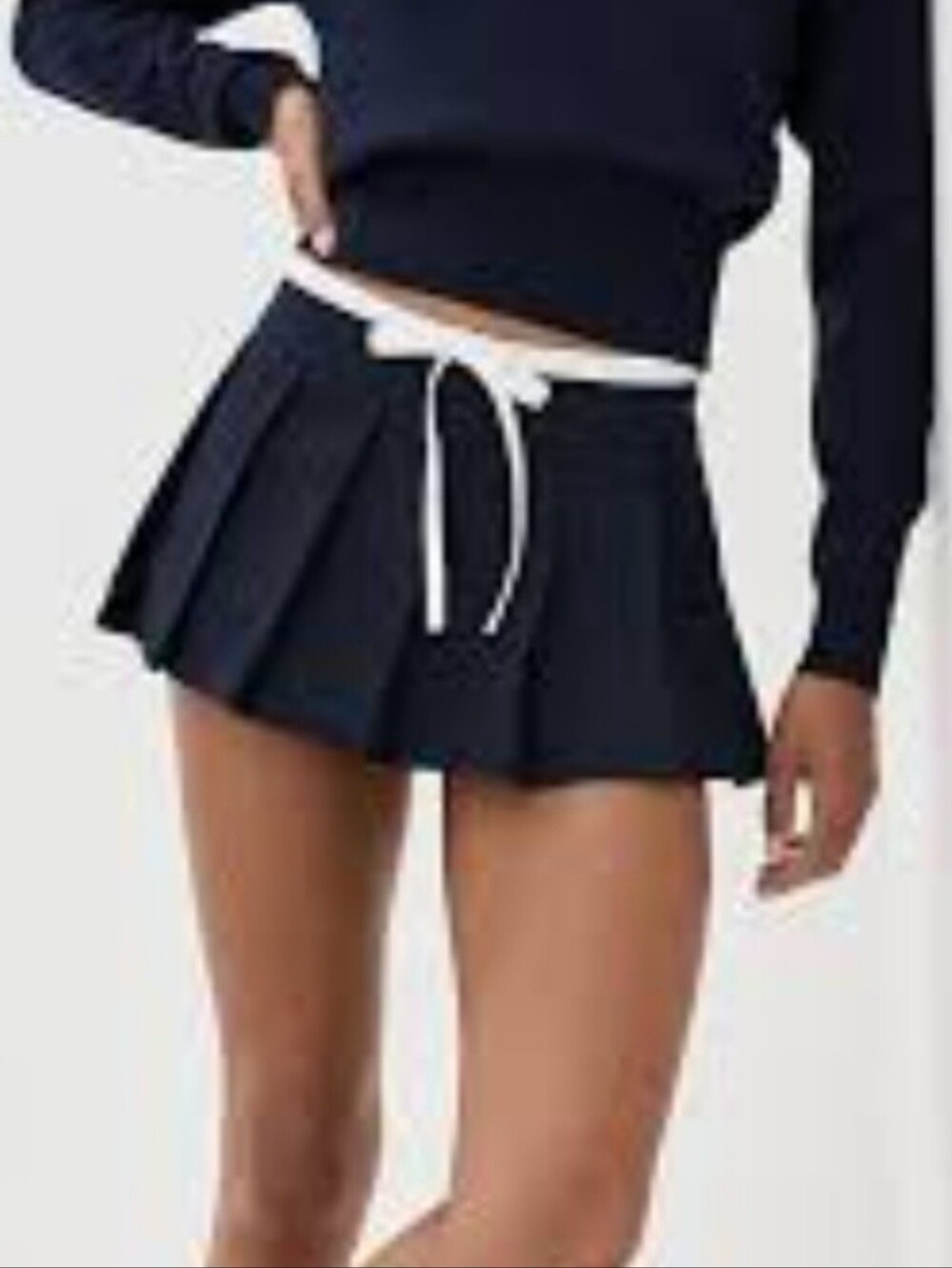 Lioness Dynasty Mini Skort Pleated Navy Blue White Trim Size XS Athleisure